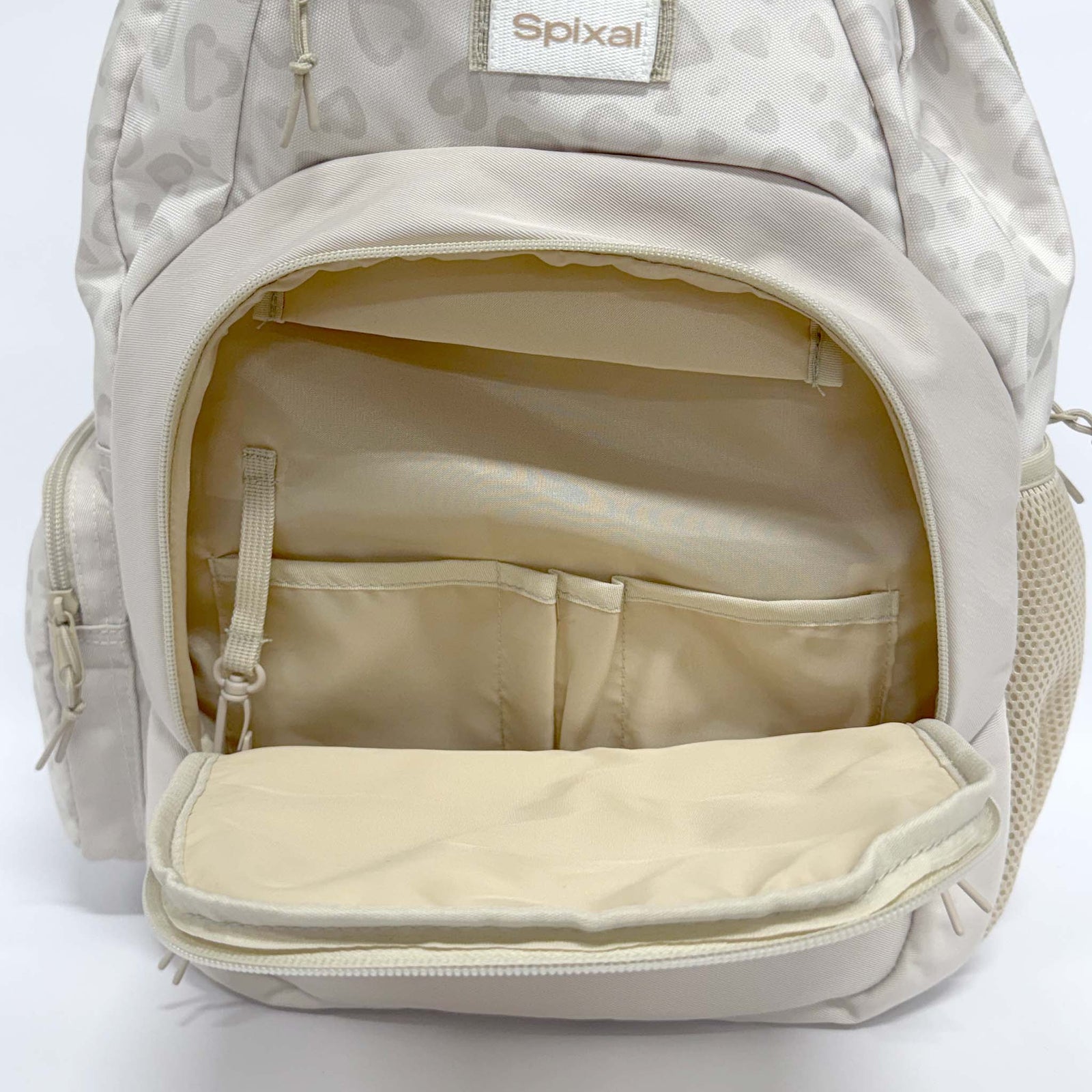 Axis Leopard Print Women's Backpack stationery organisation pockets