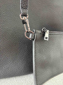Evie Bucket Leather Crossbody Handbag Black — Matching coin pouch | Spixal