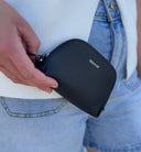 Hallie Leather Coin Purse - Black