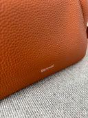 Isla Leather Handbag Tan — close up of pebble leather detail | Spixal