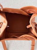 Isla Leather Handbag Tan – inside large capacity | Spixal