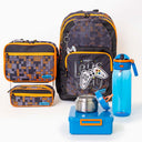Gamer backpack lunch bag and matching pencil case blue bento box insulated food jar and water bottle  | packing the kids school bag just got way more fun | Spixal