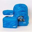 Monster truck blue backpack lunch bag and matching pencil case | school bag packing essentials for kids | Spixal