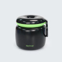Large insulated food jar with carry handle | pack hot school lunches black | Spixal