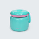 Large insulated food jar with carry handle | pack hot school lunches light teal | Spixal