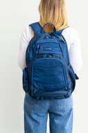 Duotone navy royal blue large laptop backpack school bag for primary school middle school high school teens or adults | The perfect size for students| Spixal