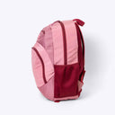 The Axis Backpack Pink — lifestyle flat lay | Spixal