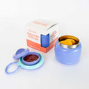 Large 800ml insulated food jar with snack container under lid | pack 12 chicken nuggets warm lunches plus sauce container purple | Spixal