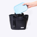 Spixal Tote Lunch Bag & Bento Box Set - Black and Blue