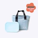Spixal Tote Lunch Bag & Bento Box Set - Blue