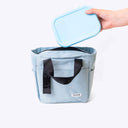 Spixal Tote Lunch Bag & Bento Box Set - Blue