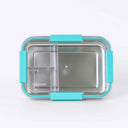 Core Lightweight Stainless Steel Large Bento Lunch Box Teal 1200ml large capacity 4 clip closure top view | Spixal