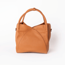 Isla Leather Handbag Tan — rear tote carry handles | Spixal