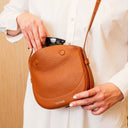 Fleur Leather Handbag - Tan