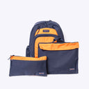 Primary Kids School Bag Navy + Orange - Set