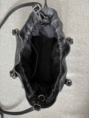 Cleo Leather Handbag Black — large internal pocket cotton lining | Spixal