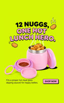 Extra large insulated food jar lunch container pink holds 12 nuggets and sauce for kids hot school lunches.