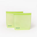 Large ziplock bags sandwich bags reusable food pouches 2 pack green | Spixal