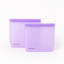 Large ziplock bags sandwich bags reusable food pouches 2 pack purple | Spixal